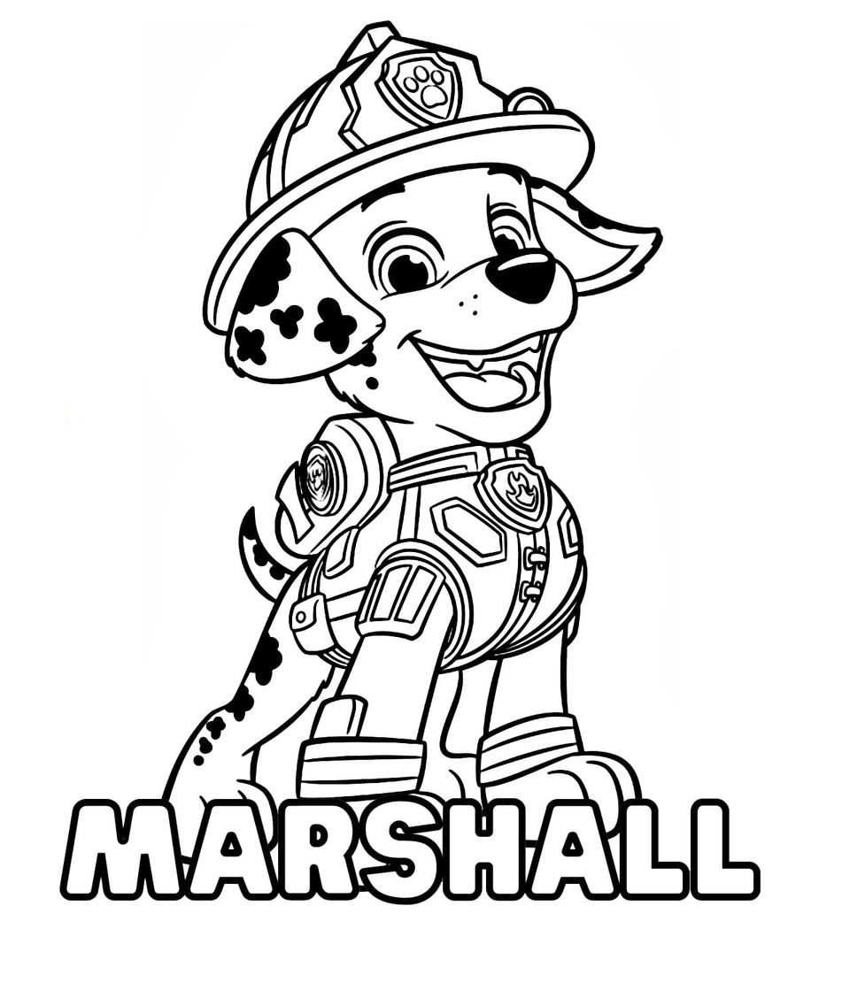 Marshall Paw Patrol coloring pages