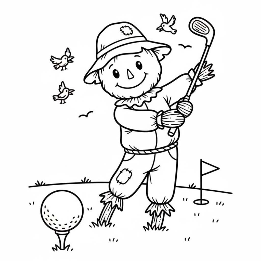 Vogelscheuche zum Ausdrucken für Kinder