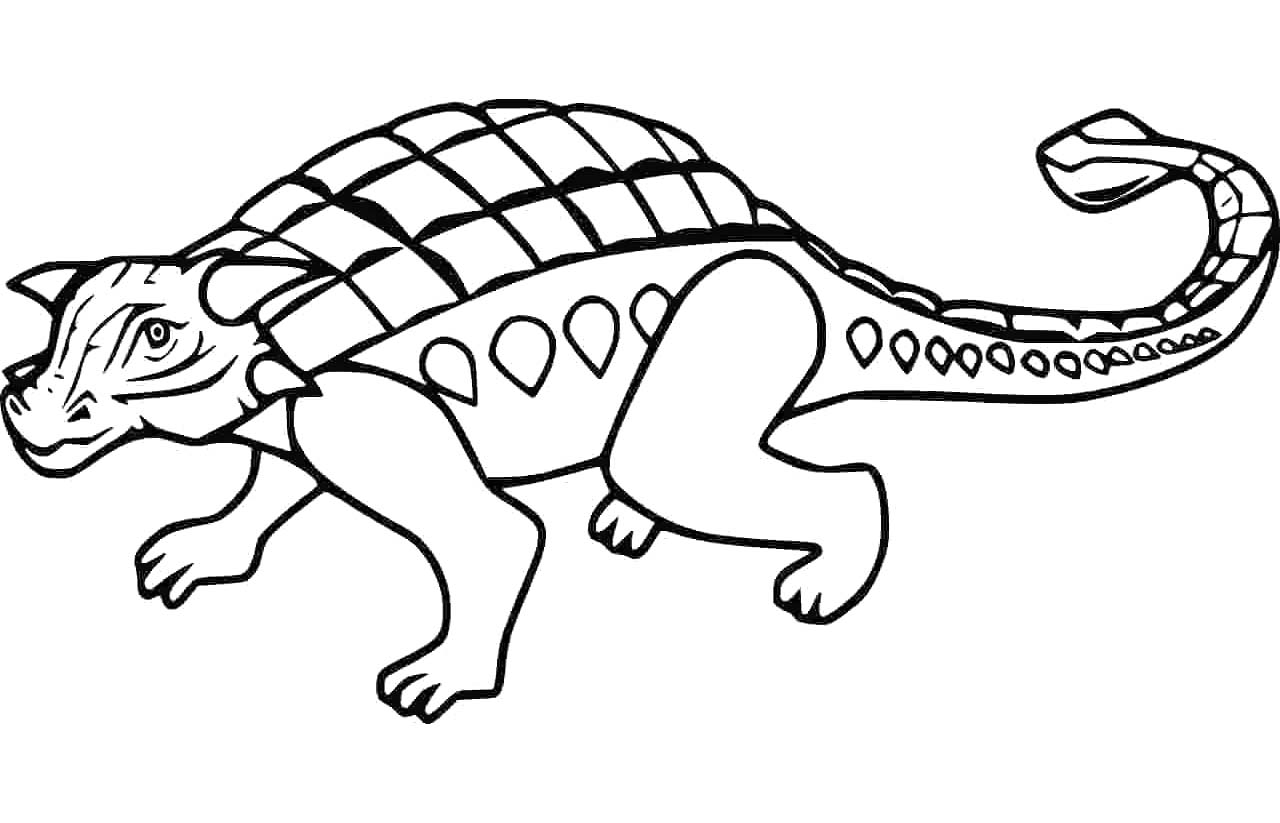 Zeichne Ankylosaurus kostenlos druckbare