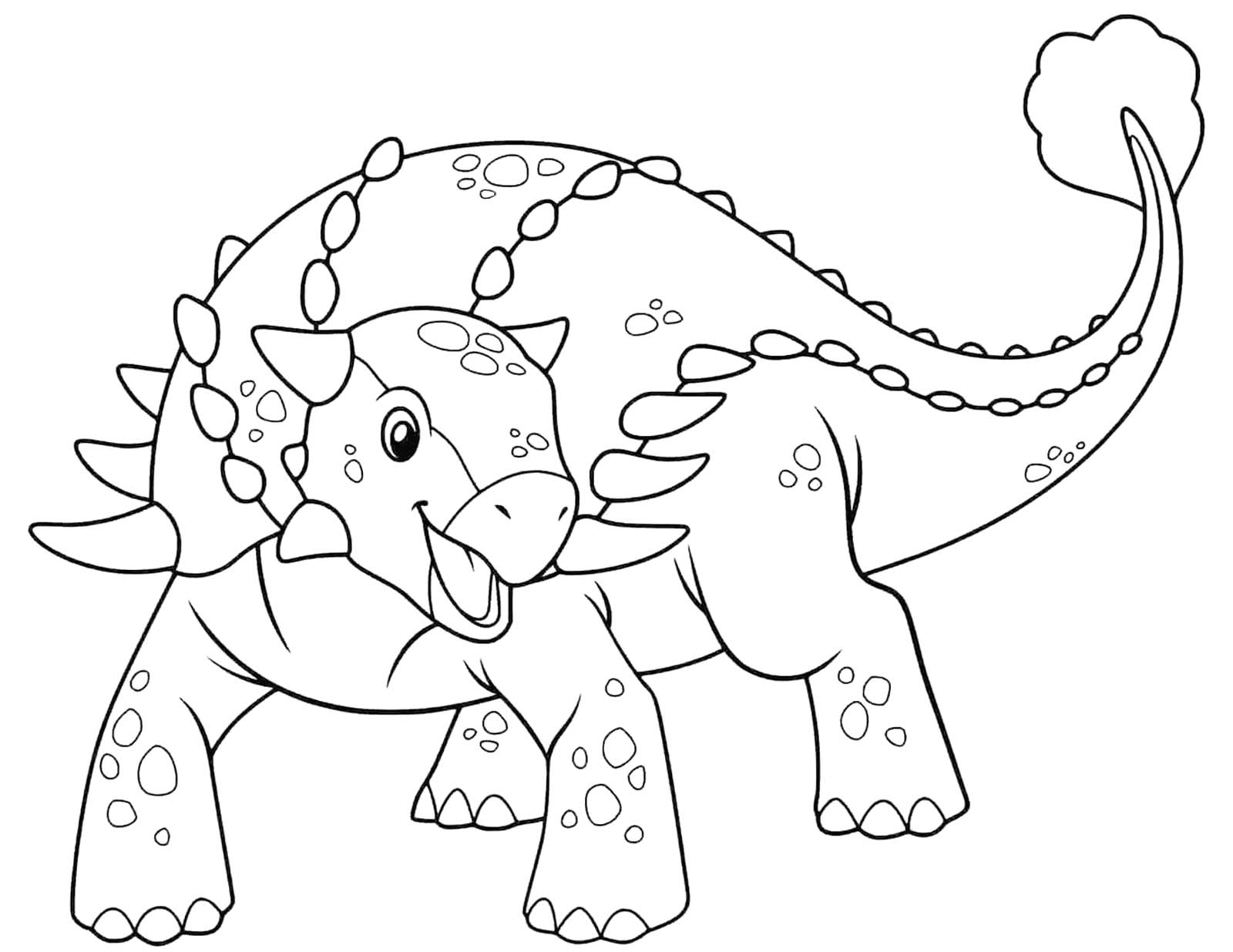 Zeichne Ankylosaurus kostenlos für Kinder