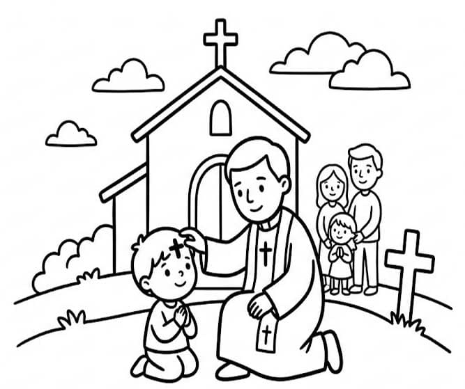 Zeichne Aschermittwoch druckbare