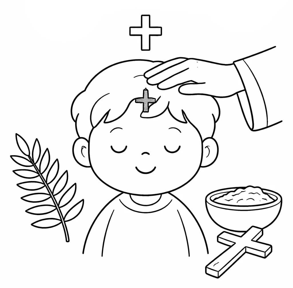 Zeichne Aschermittwoch druckbare schlicht