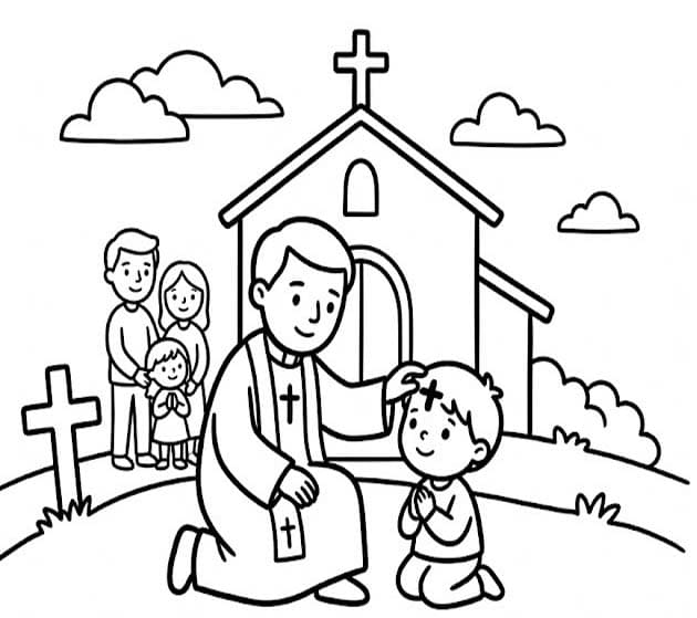 Zeichne Aschermittwoch einfach