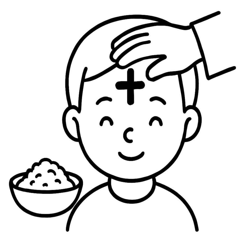 Zeichne Aschermittwoch für Kinder