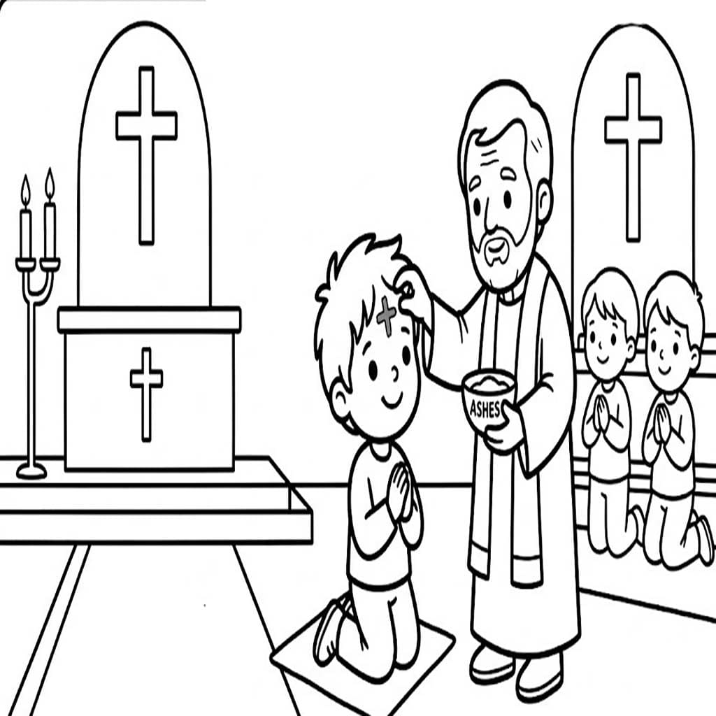 Zeichne Aschermittwoch kostenlos für Kinder