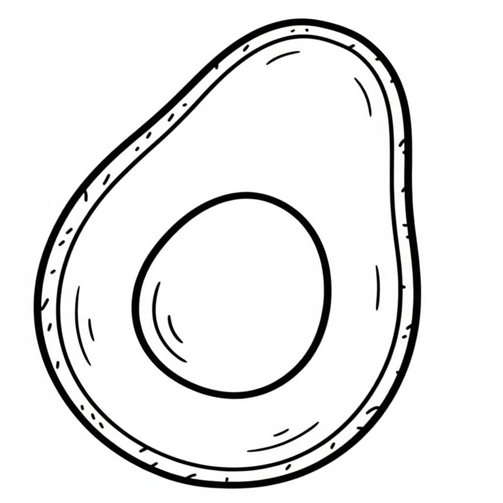 Zeichne Avocado druckbare basisch