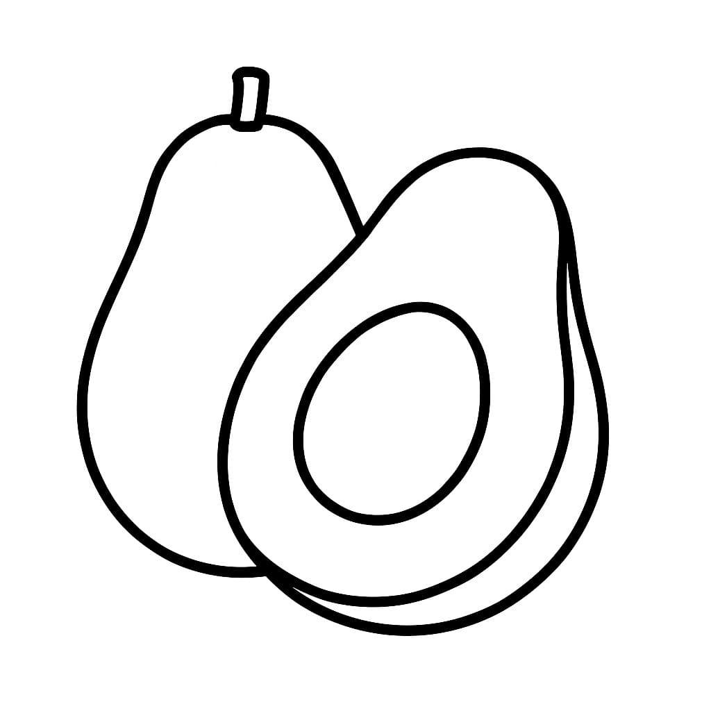 Zeichne Avocado kostenlos druckbare
