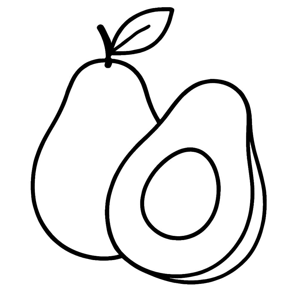 Zeichne Avocado kostenlos druckbare basisch