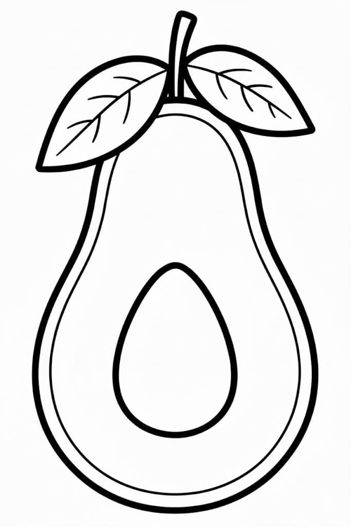 Zeichne Avocado kostenlos druckbare einfach