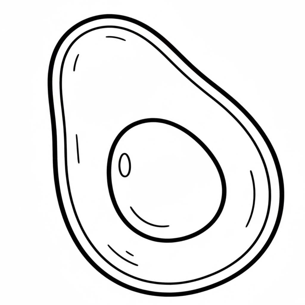 Zeichne Avocado kostenlos druckbare schlicht