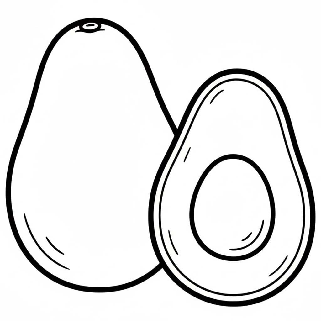 Zeichne Avocado kostenlos schlicht