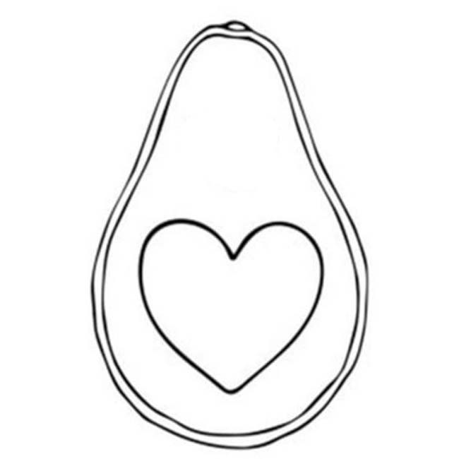Zeichne Avocado zum Ausdrucken für Kinder