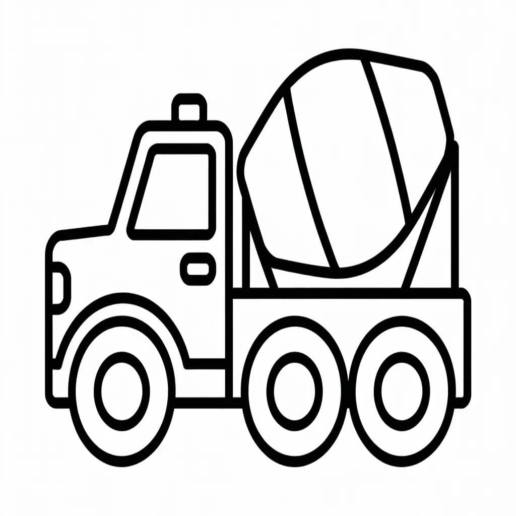 Zeichne Betonmischer LKW