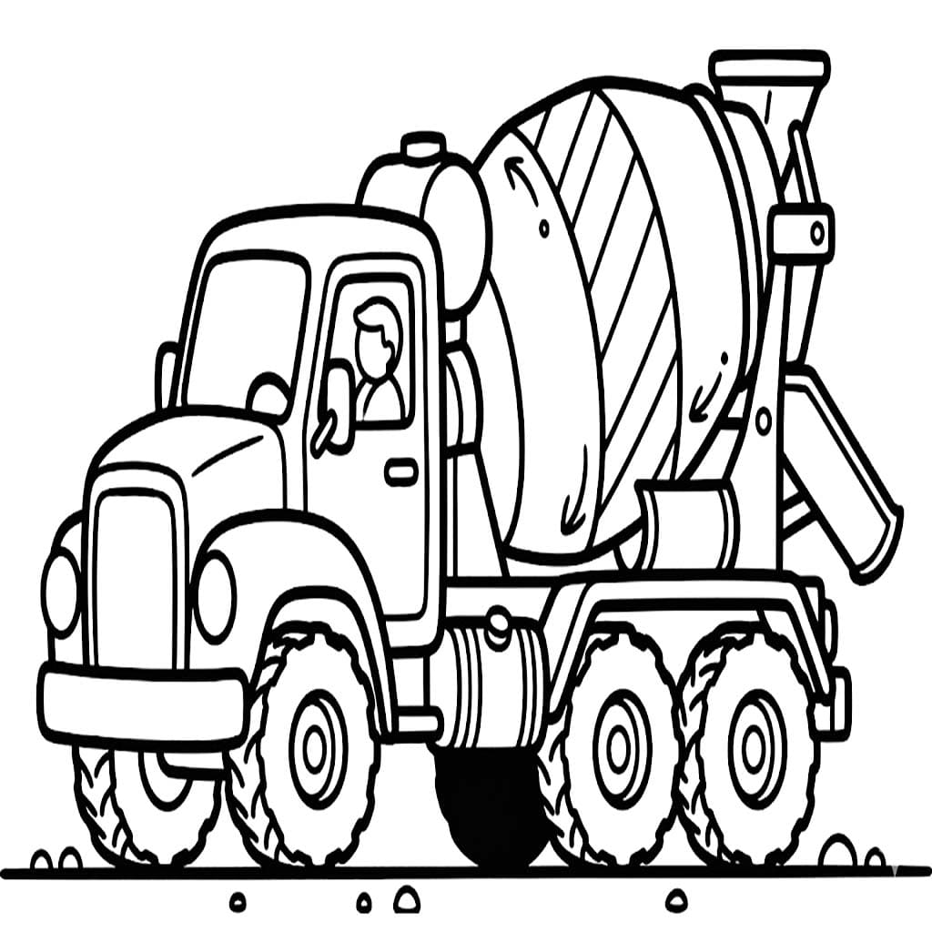 Zeichne Betonmischer LKW basisch