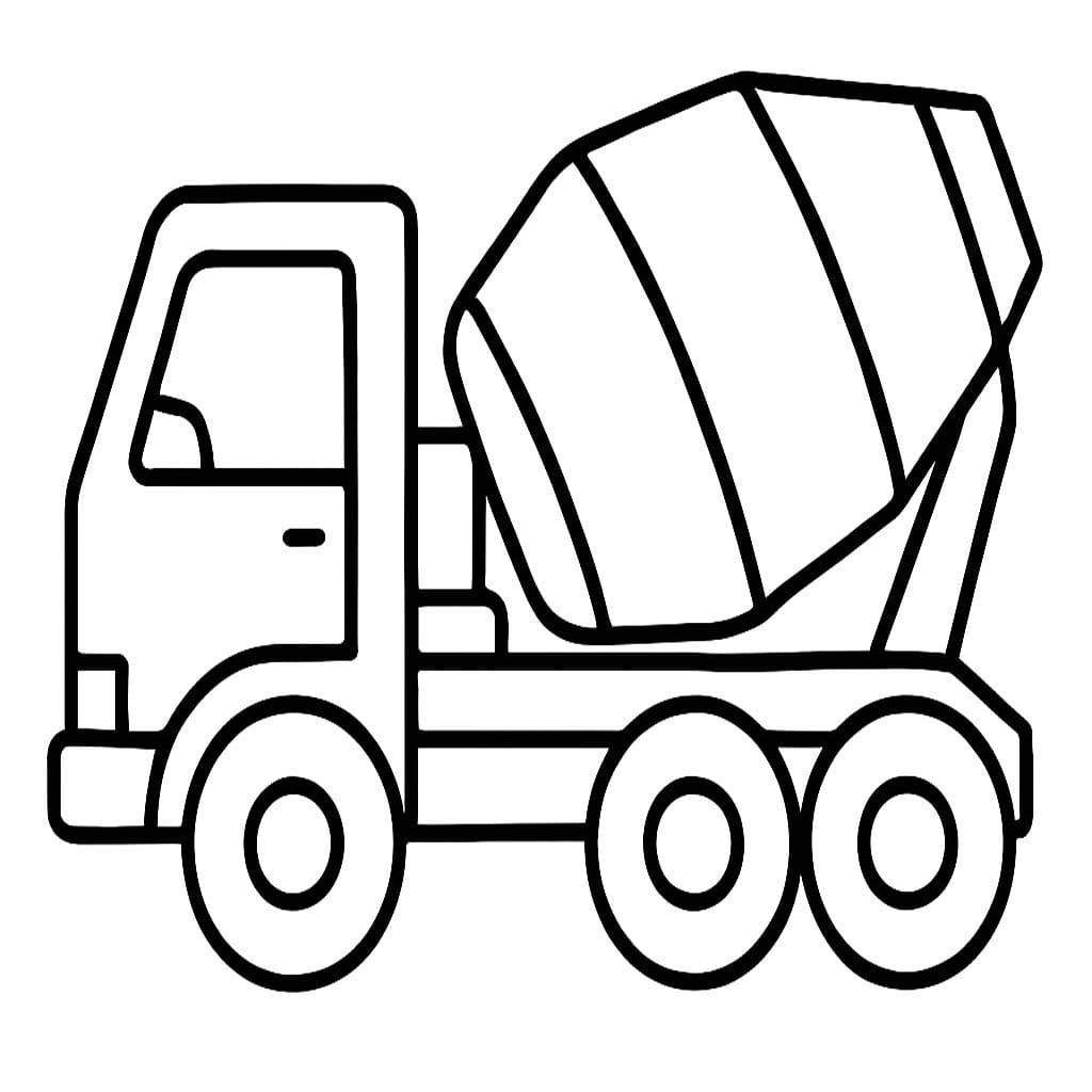 Zeichne Betonmischer LKW für Kinder
