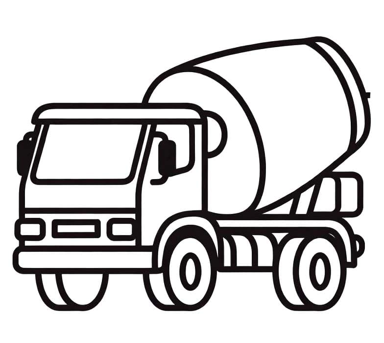 Zeichne Betonmischer LKW kostenlos basisch