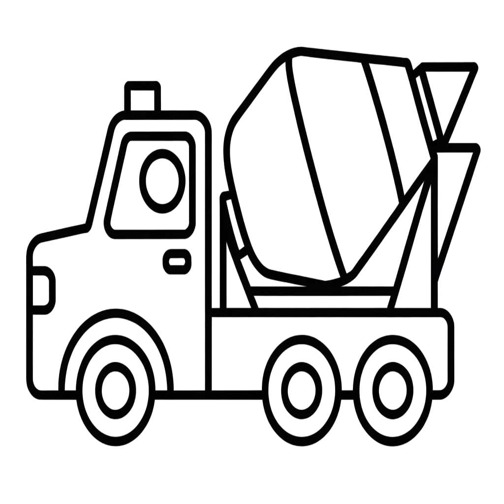 Zeichne Betonmischer LKW kostenlos druckbare