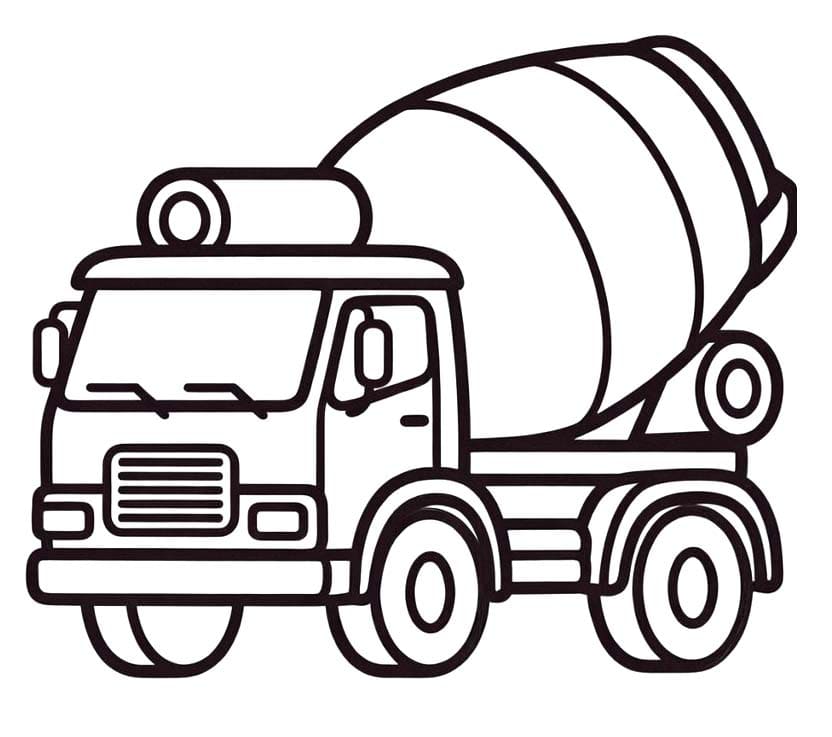 Zeichne Betonmischer LKW kostenlos druckbare basisch