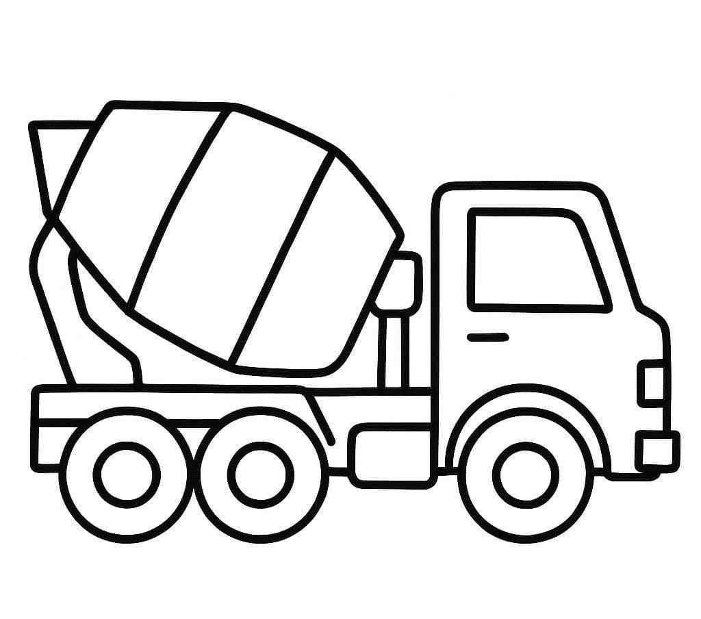 Zeichne Betonmischer LKW kostenlos druckbare einfach