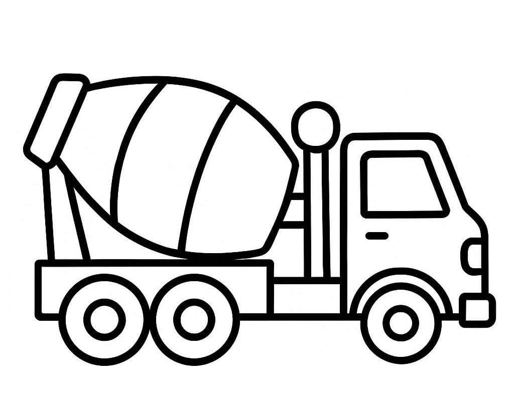 Zeichne Betonmischer LKW kostenlos einfach