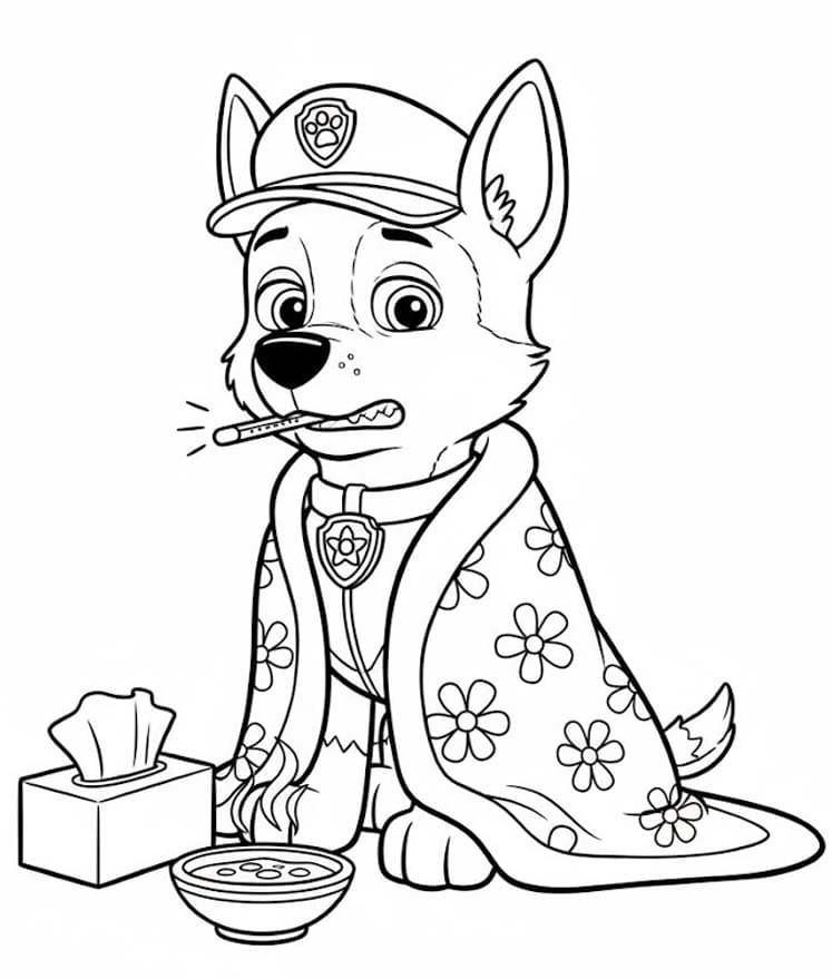 Zeichne Chase Paw Patrol basisch