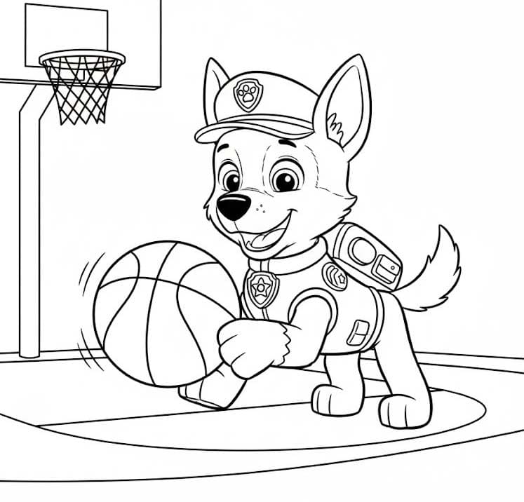 Zeichne Chase Paw Patrol druckbare basisch