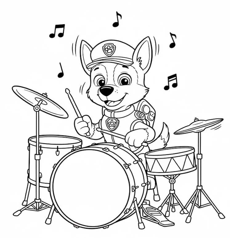 Zeichne Chase Paw Patrol druckbare für Kinder