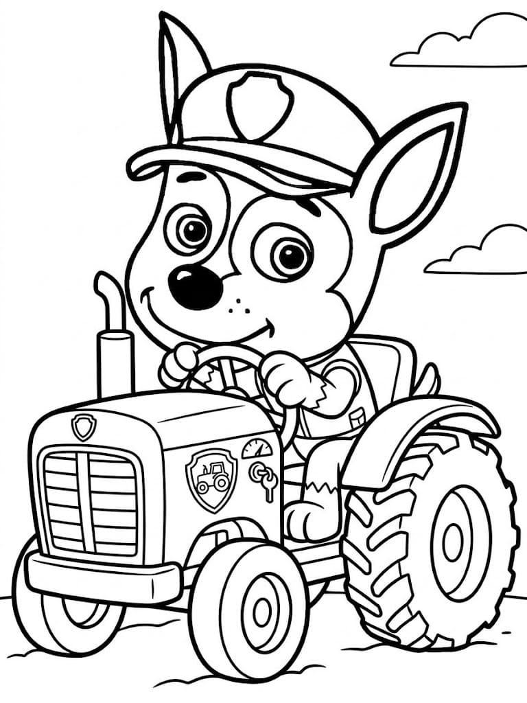 Zeichne Chase Paw Patrol kostenlos druckbare