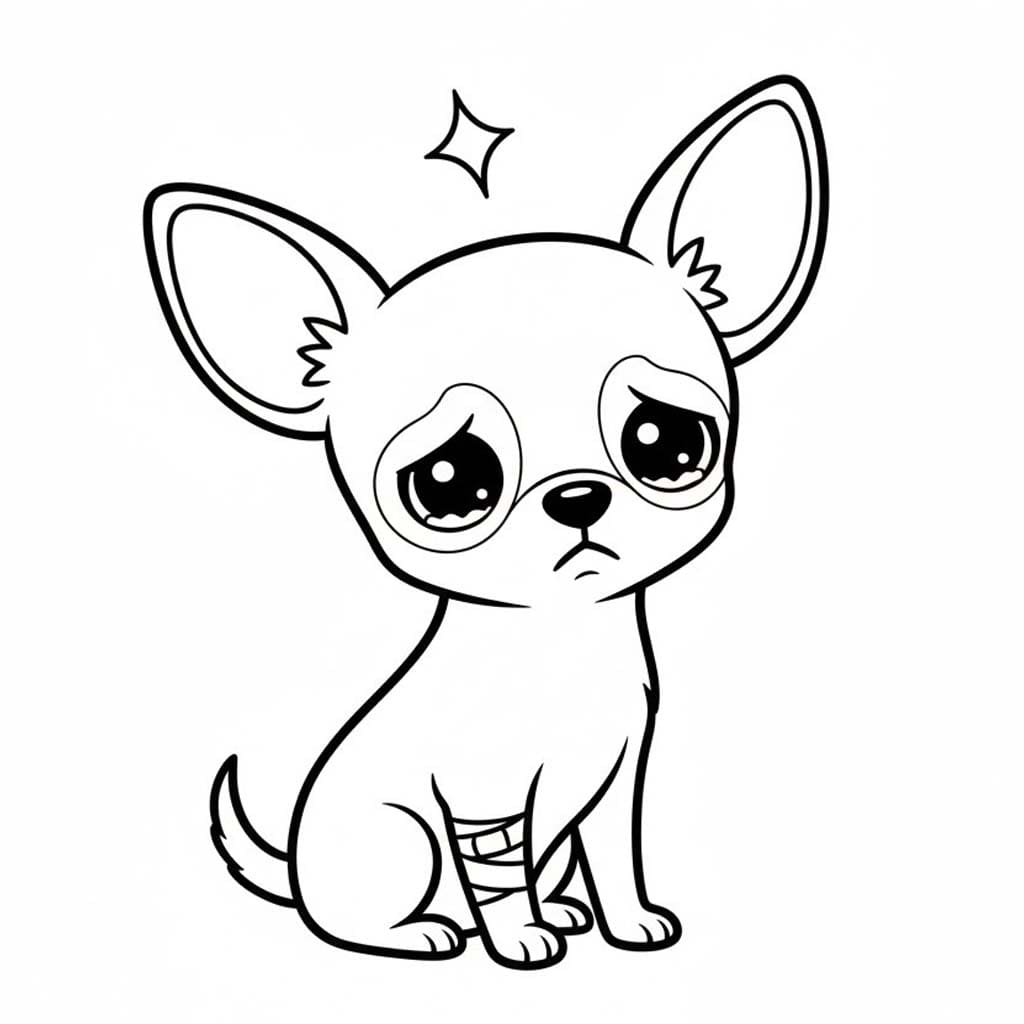 Zeichne Chihuahua kostenlos für Kinder