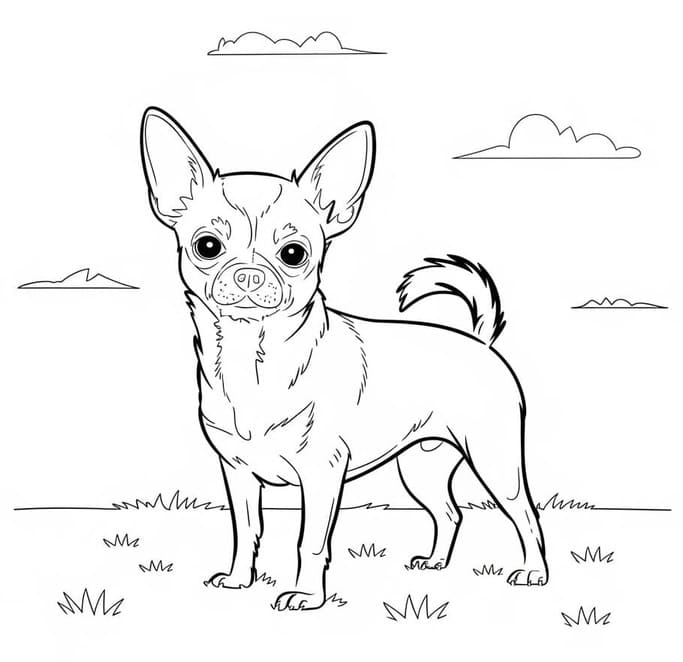 Zeichne Chihuahua kostenlos schlicht