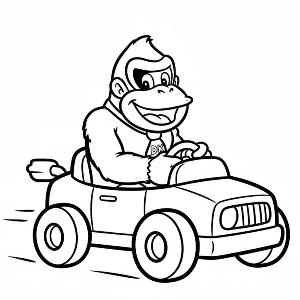 Zeichne Donkey Kong kostenlos druckbare einfach