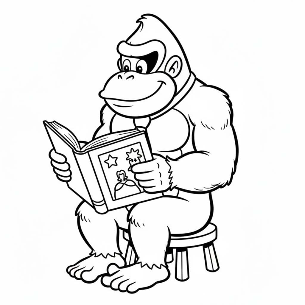 Zeichne Donkey Kong kostenlos für Kinder