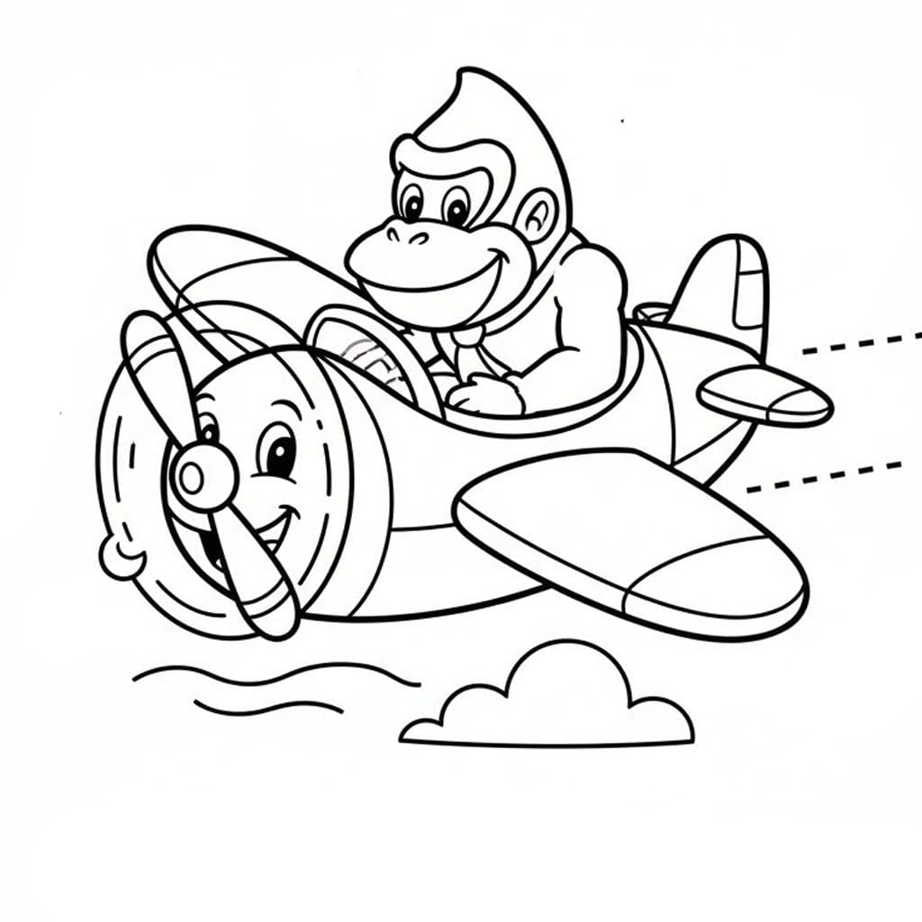 Zeichne Donkey Kong zum Ausdrucken