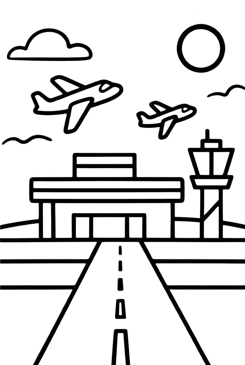 Zeichne Flughafen basisch