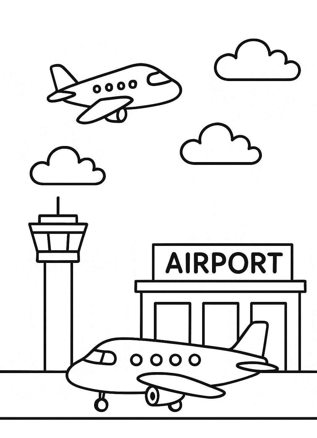 Zeichne Flughafen druckbare für Kinder