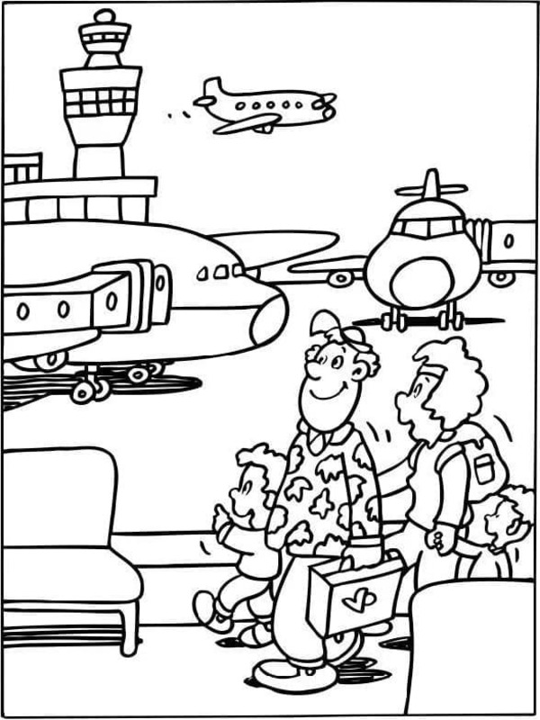 Zeichne Flughafen kostenlos druckbare einfach