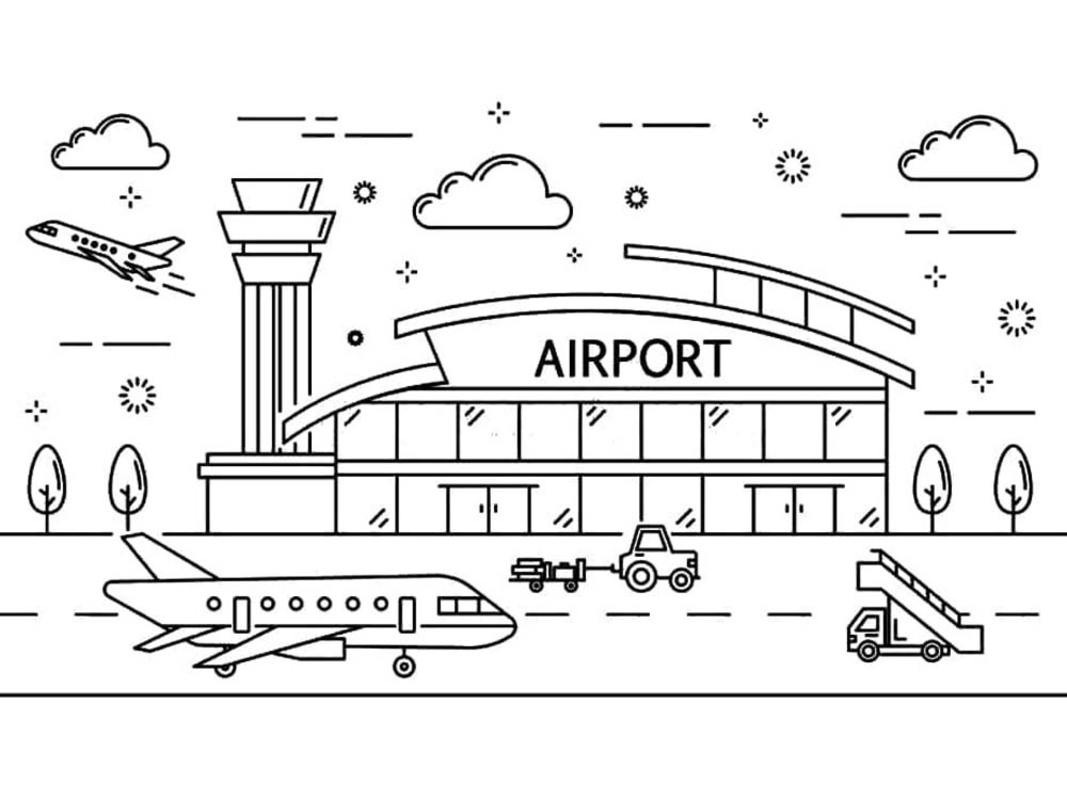 Zeichne Flughafen kostenlos schlicht