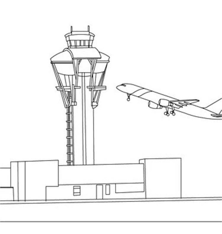 Zeichne Flughafen zum Ausdrucken