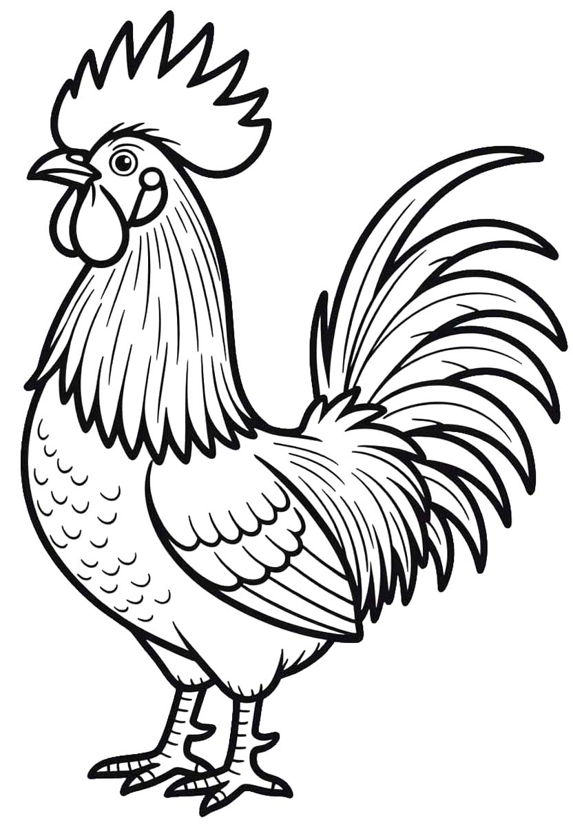 Zeichne Hahn druckbare für Kinder