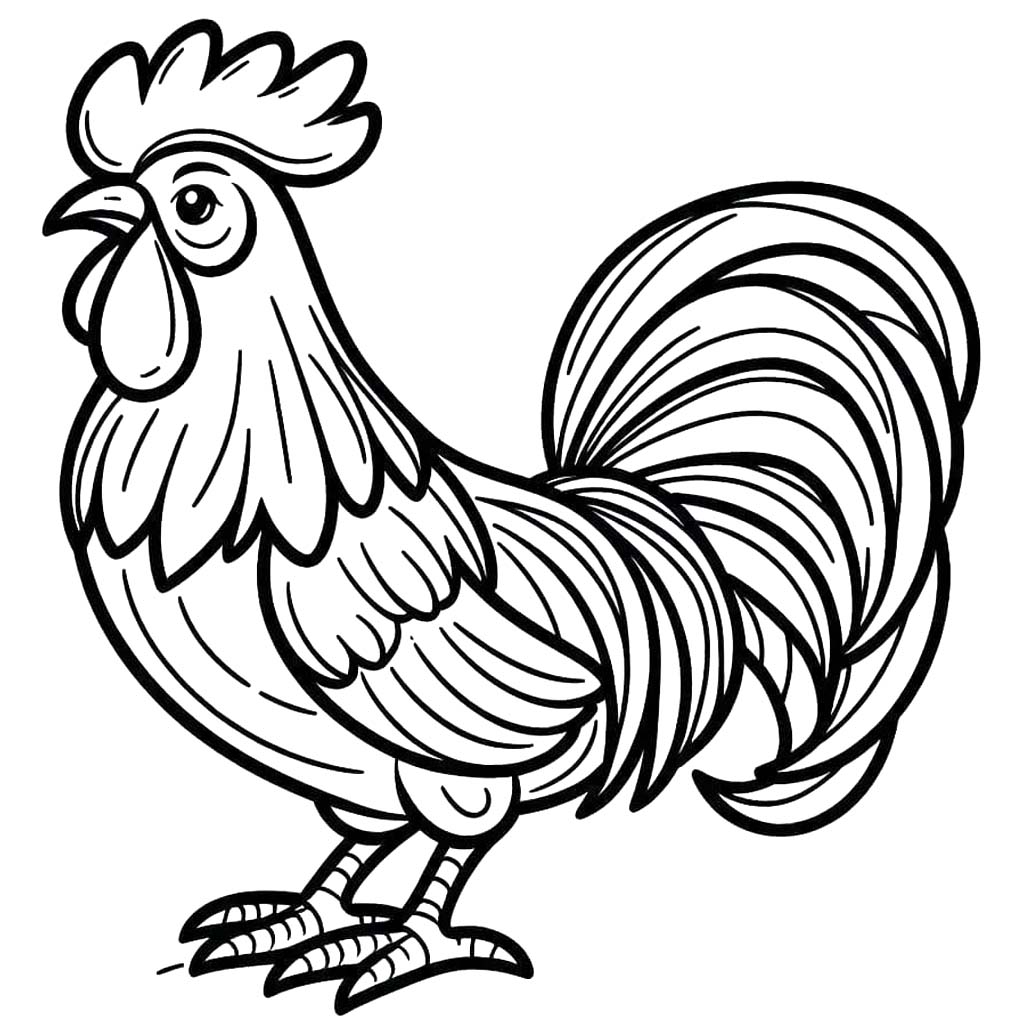 Zeichne Hahn einfach