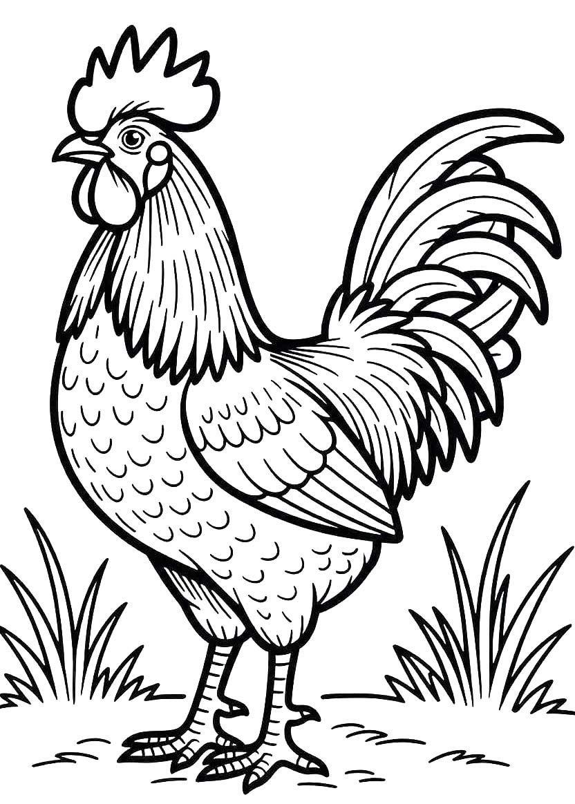 Zeichne Hahn kostenlos basisch