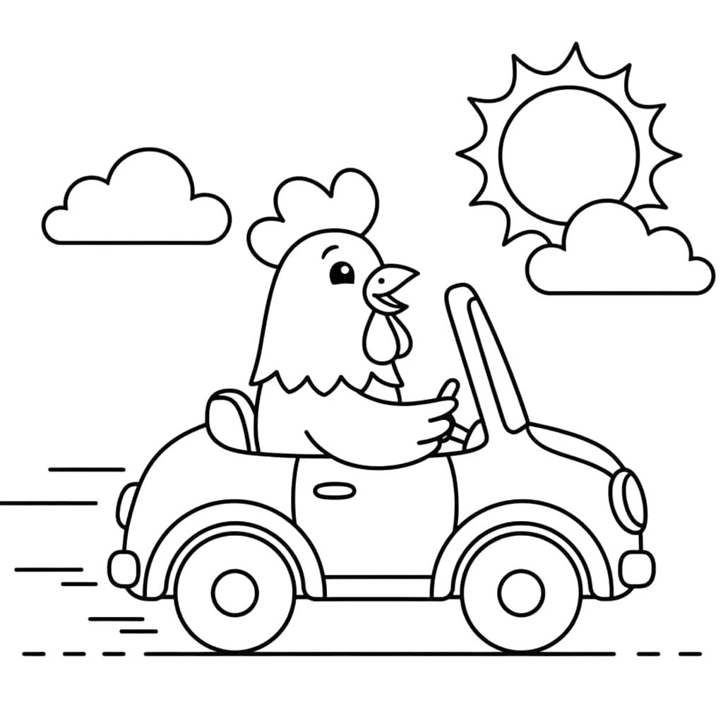 Zeichne Hahn kostenlos druckbare