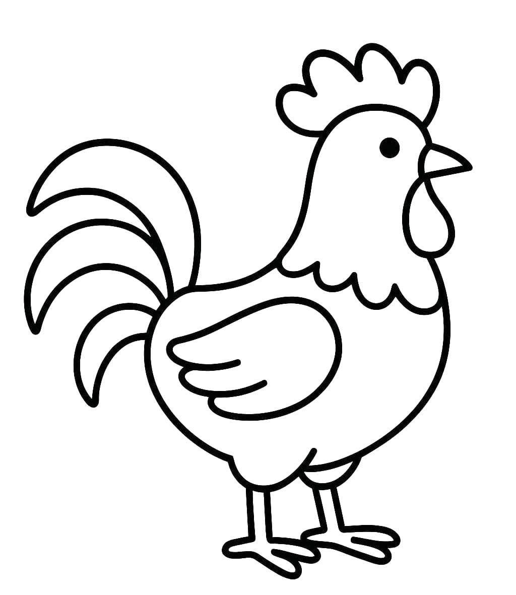 Zeichne Hahn kostenlos druckbare basisch