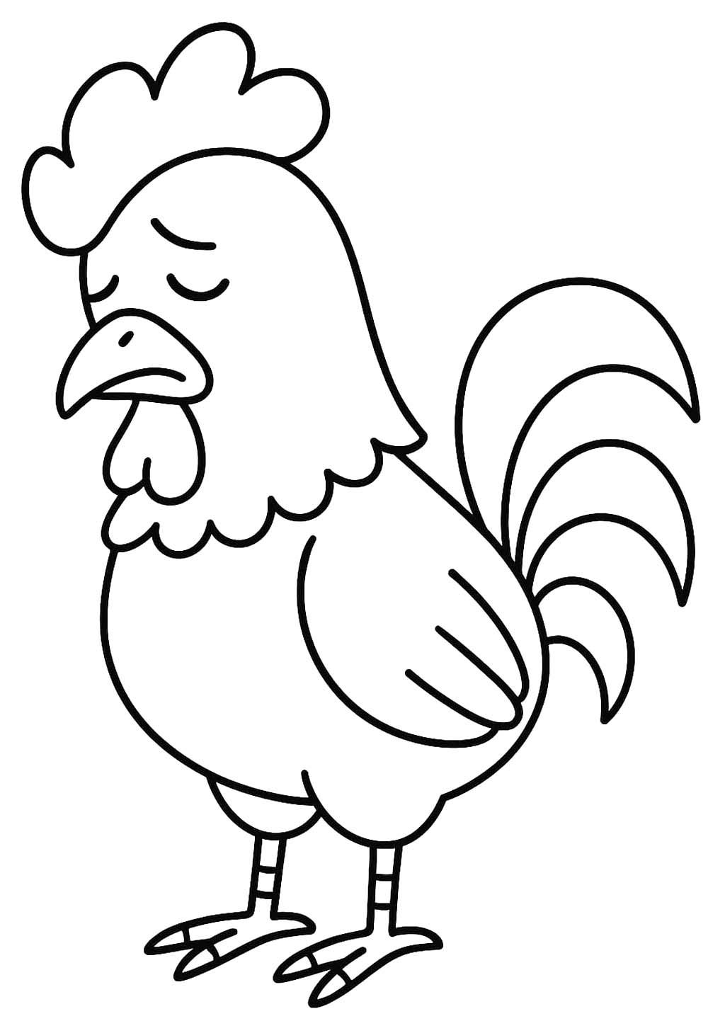 Zeichne Hahn schlicht