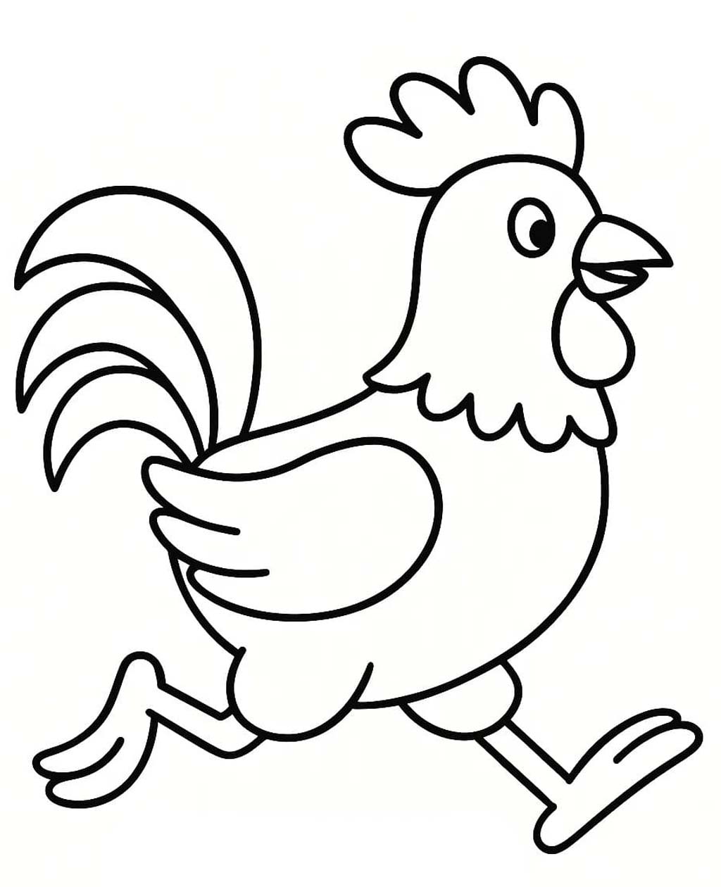 Zeichne Hahn zum Ausdrucken für Kinder