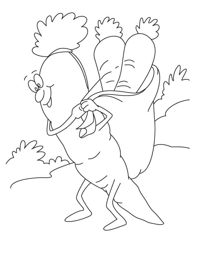 Zeichne Karotte druckbare einfach