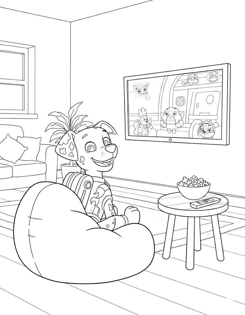 Zeichne Marshall Paw Patrol basisch