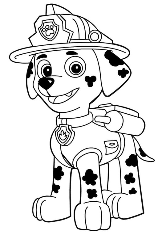 Zeichne Marshall Paw Patrol druckbare einfach