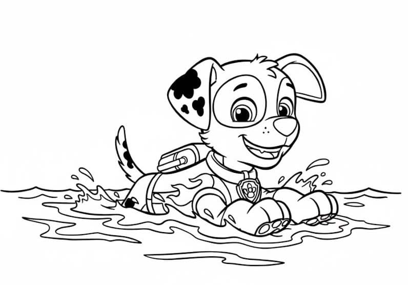Zeichne Marshall Paw Patrol schlicht