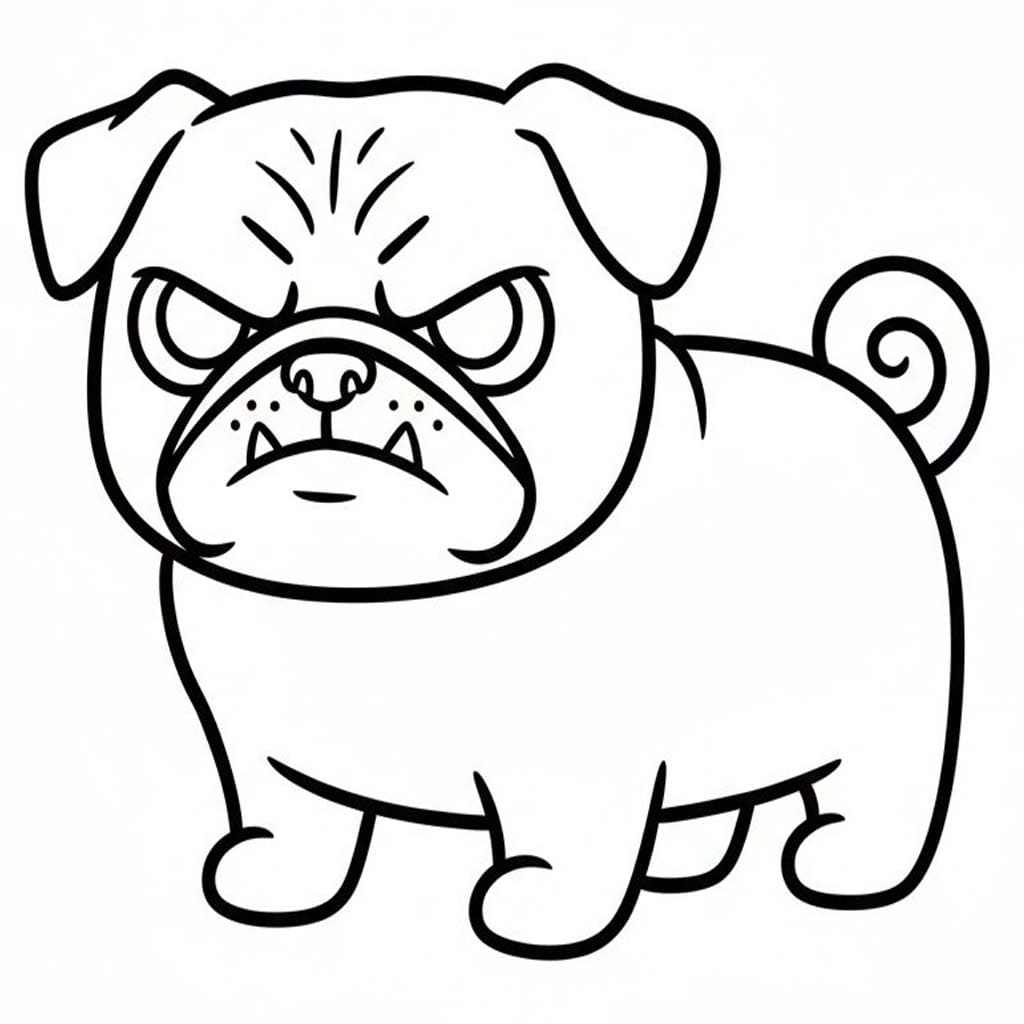 Zeichne Mops kostenlos basisch